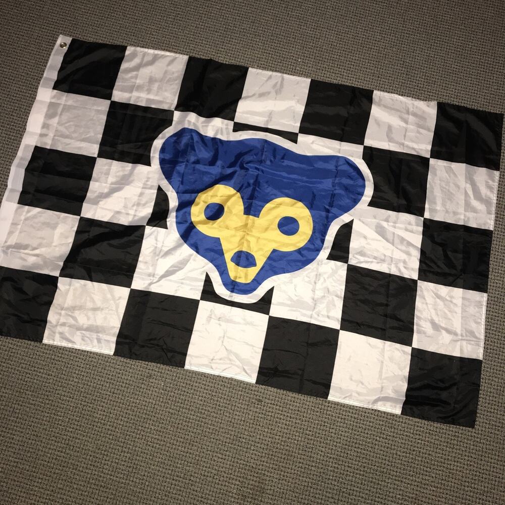 Chicago Cubs Checkered Cubby‎ Bear Flag